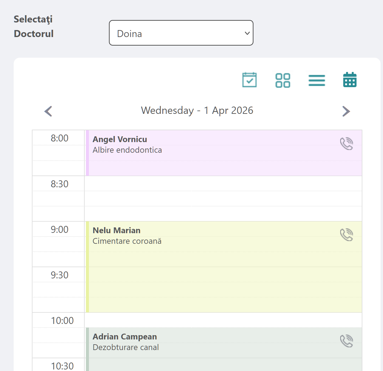 Calendar şi programari
