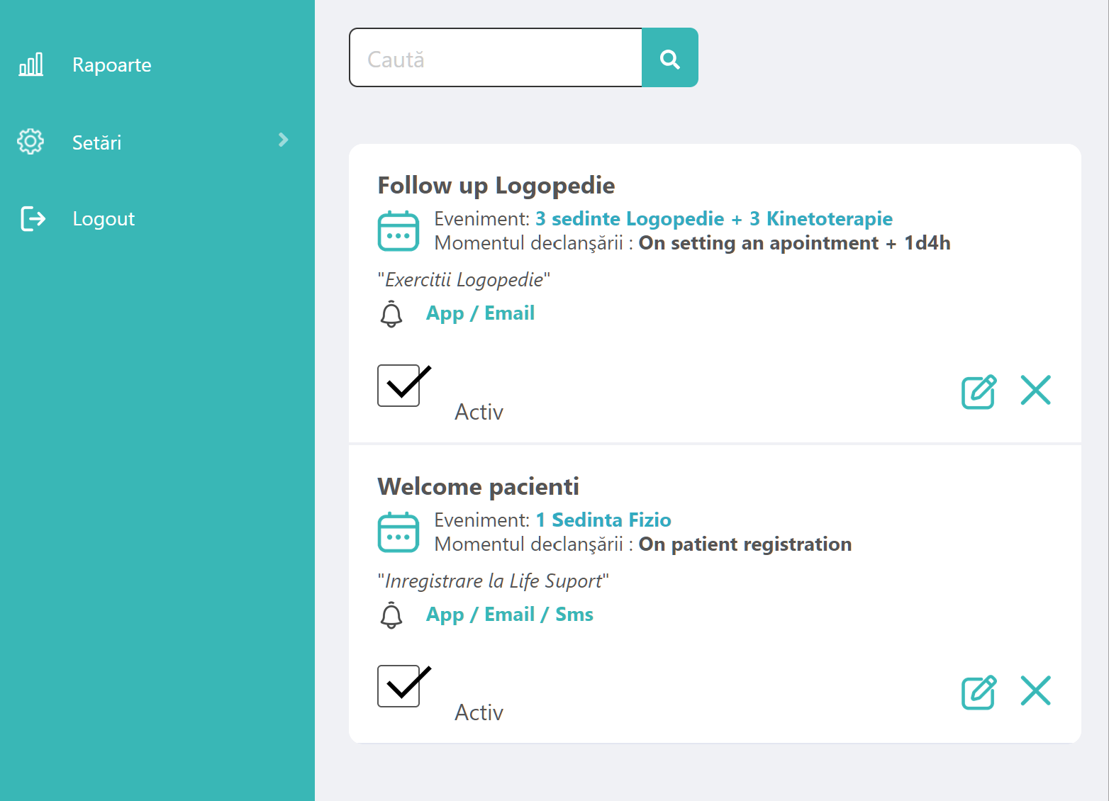 Sistem de notificari