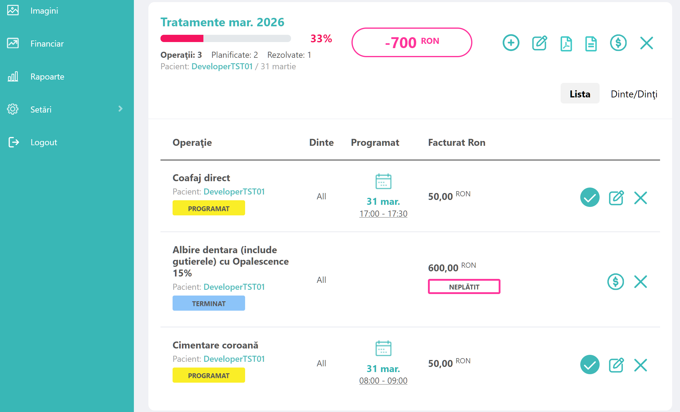 Planuri de tratament